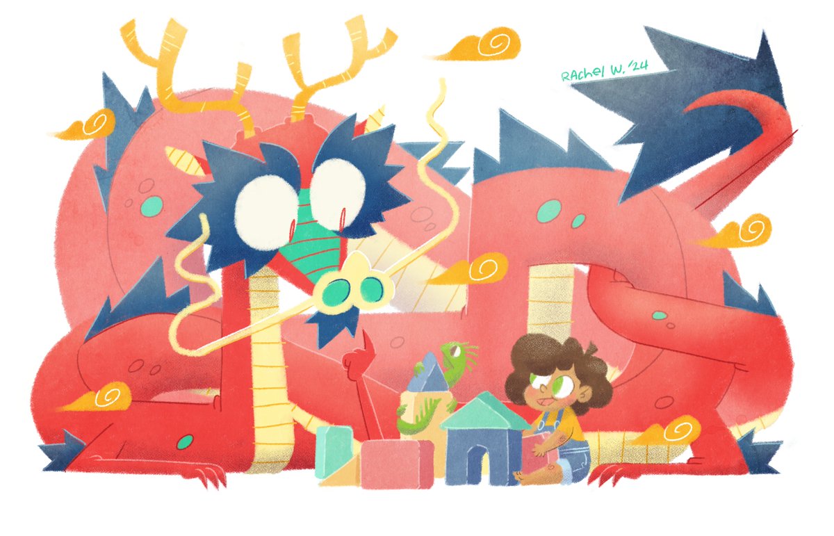 happy year of the dragon 🐲 #lunarnewyear #chinesenewyear #cny2024 #kidlit #illustration