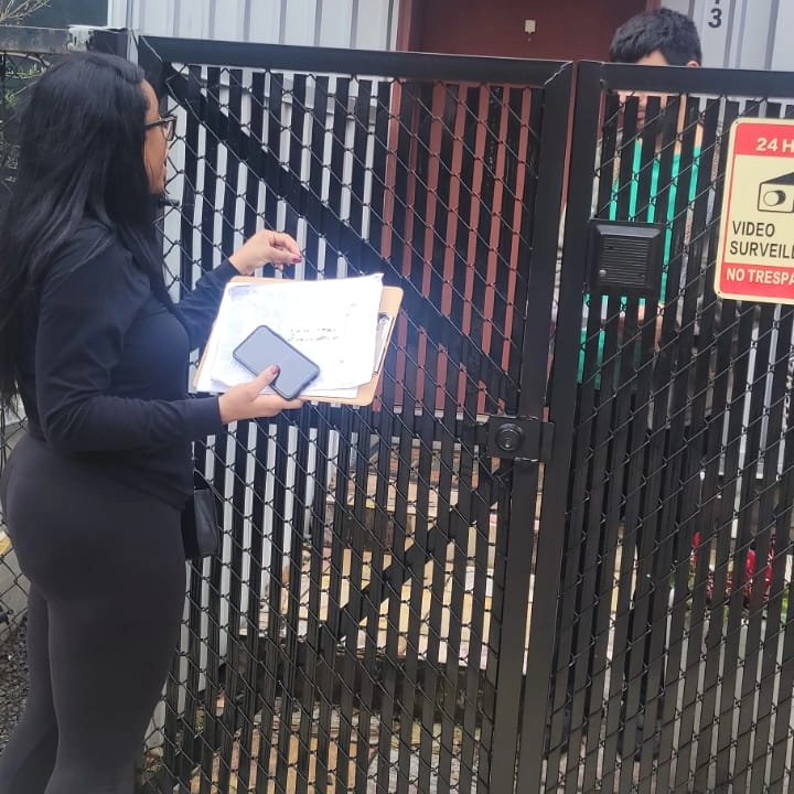 Blockwalking before the rain &amp; the #SuperBowl. It's my absolute joy to remind the voters about the upcoming election, checking their voter registration status, and of course telling them about my race to become Harris County's next Tax Assessor-Collector &amp; Voter Registrar. 💜🩵
