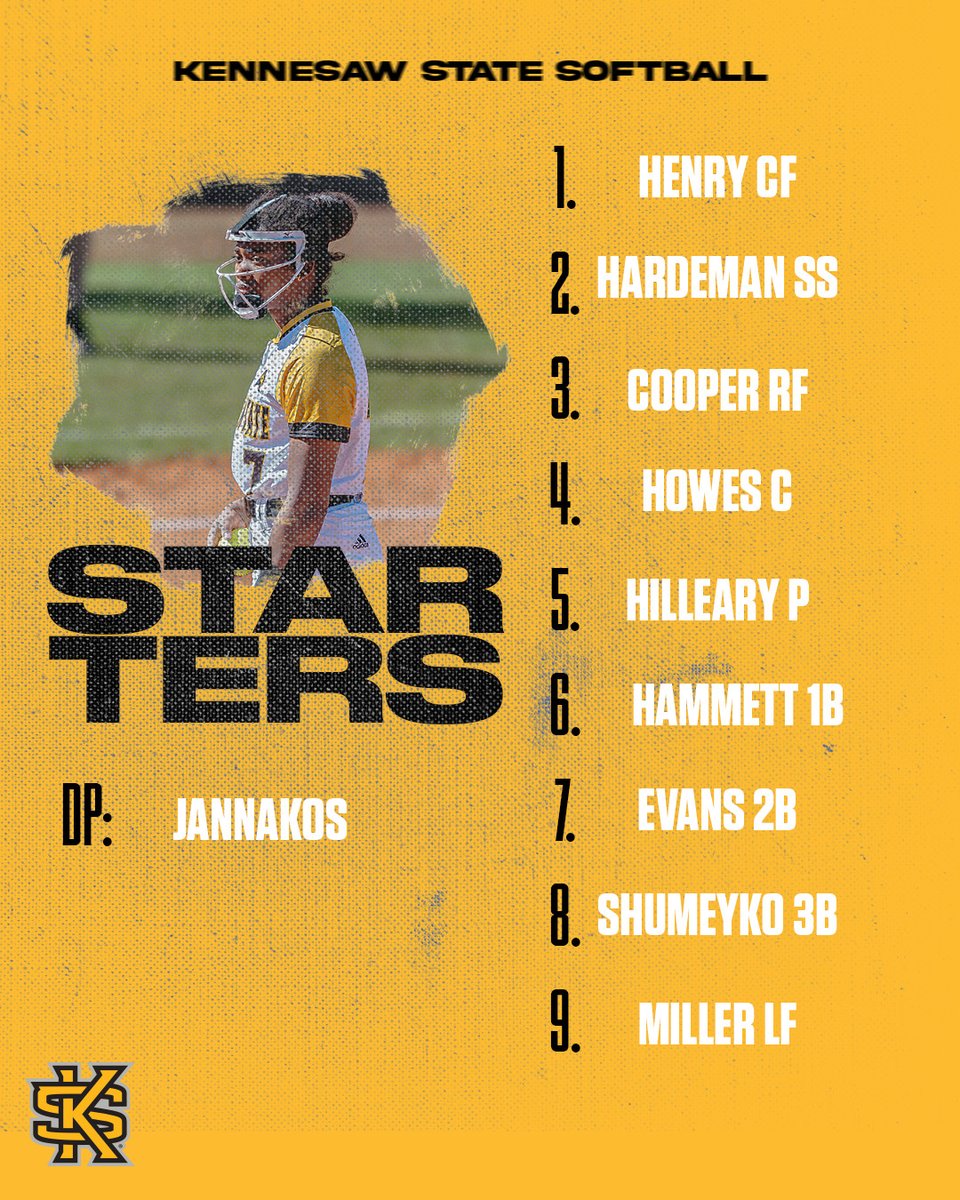 Delayed start but get ready to play ball 🥎

Your starters 🆚 Northwestern State 👿

📊 bit.ly/49vWLay

#OneHeart | #HootyHoo🦉