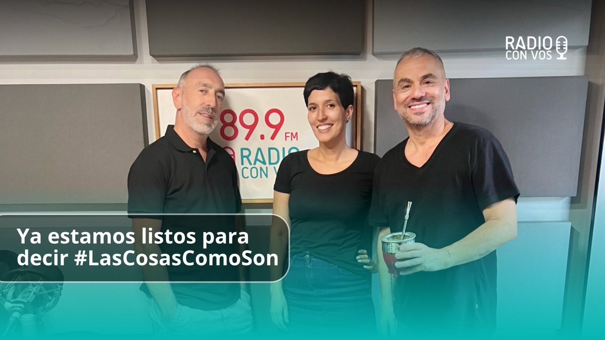 📻 Ya estamos listos para decir #LasCosasComoSon con <a href="/pablodeleon1/">Pablo de León</a> 

🚘 Autos y deportes <a href="/pampaleturia/">Gaston Leturia</a> 
💸 Economía con <a href="/natdona/">Natalia Donato</a> 
🎧 Música con <a href="/peyizambrano/">Peyi</a> 
🎙 La voz de <a href="/AlejandritaArce/">Alejandra Soledad Arce</a> 
🎚En los controles <a href="/LuCamTec/">LUcas CAMpos</a> y Maxi Urquiza