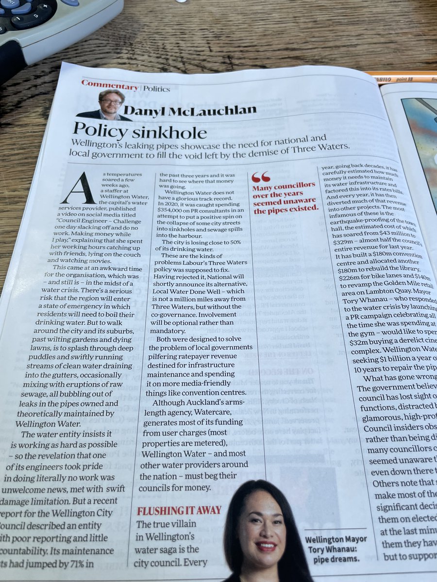 tony_gavigan's tweet image. This is compulsory #3waters reading. It details why it is absolutely the responsibility of Wellingtonians to address fix and pay for their own mess, and sack the elected councillors who make up rates bills including water system costs, then spend that money elsewhere