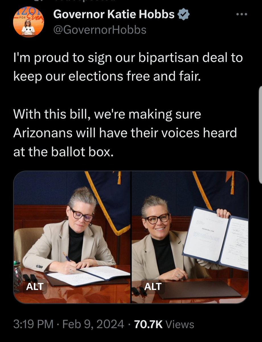 <a href="/nannertoe2/">N. Hum</a> 🚨In Arizona there was no previous law protecting mail in ballot affidavit signatures. Now future election challenges will have the force of law. 

🚨In Lake v Hobbs Judge Thompson's hands were tied. His ruling was based upon AZ laws. We cannot go back in time &amp; change the law.