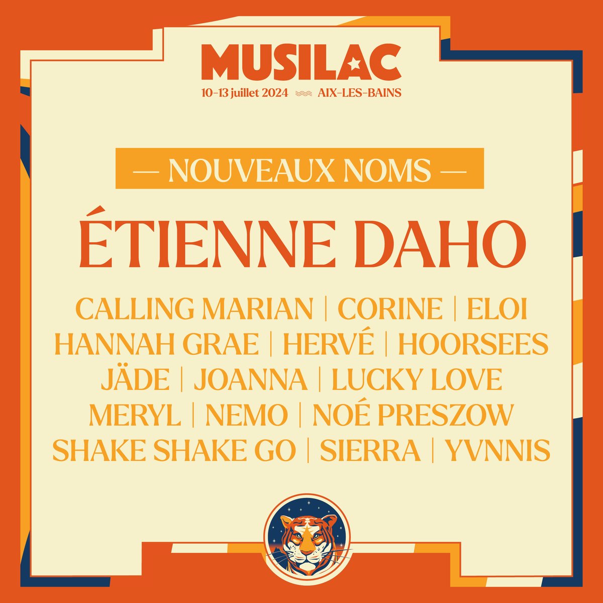 16 nouveaux noms viennent boucler notre programmation 🔒🤩 Cette ultime cuvée regorge de pépites de la scène émergente mais pas que (on vous a glissé une (très) belle surprise) 💥🤌 Grrrr 🐅

🎟 Billetterie sur musilac.com
#musilac #musilac2024