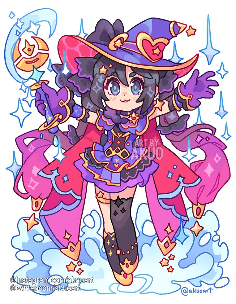 Genshin Magical Girl AU. An ocean of shooting stars, Mona 🌊🌊