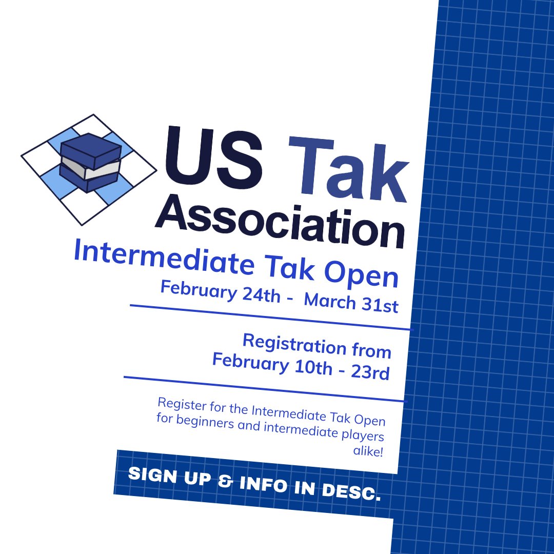 Sign up for the US Tak Intermediate Open now! 

Info to Register: ustak.org/2024/march-int…

Registration Form: forms.gle/AgN1sQCTgaJV9B…