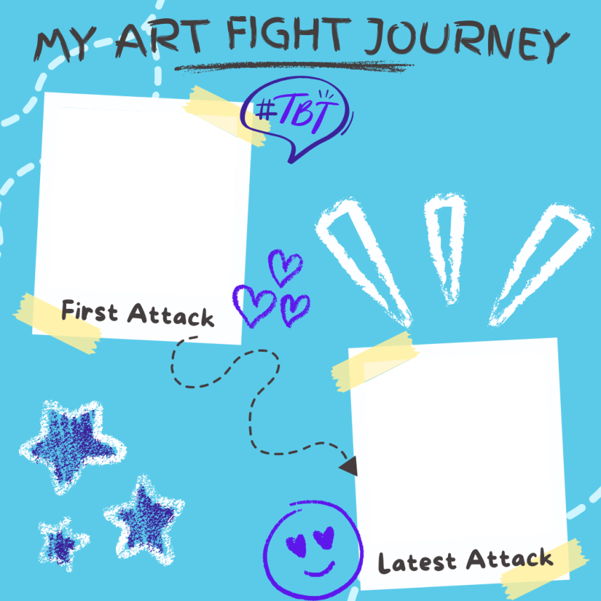 theartfight's tweet photo. Hello Art Fighters, let's take a blast to the past! 

We created some templates for you to share your art journey through previous Art Fight attacks. Feel free to fill them out and tag us!  Transparent images can be found below 💙

We can't wait to see everyone's journey so far! https://t.co/8sjWf6amgy