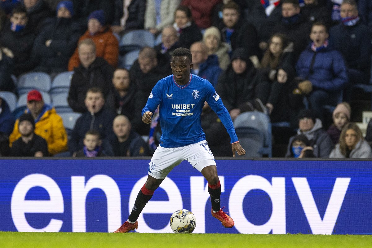 ⚡️ @rabbi_matondo with his 50th competitive appearance for #RangersFC on Saturday.