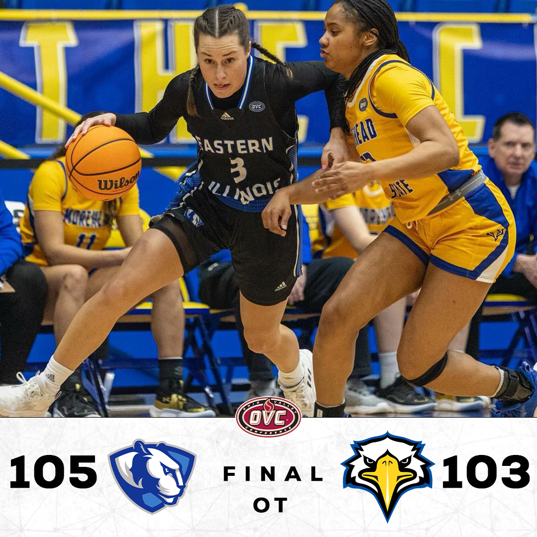 Ohio Valley Conference (@ovcsports) on Twitter photo ๐ช๐๐๐ง.๐.๐๐๐ ๐โ๏ธ ๐
<a href="/EIUWBB/">Eastern Illinois WBB</a> wins it in 4โฃ overtimes (most in OVC history).
#OVCit ๐ช๐๐๐ง.๐.๐๐๐ ๐โ๏ธ ๐
<a href="/EIUWBB/">Eastern Illinois WBB</a> wins it in 4โฃ overtimes (most in OVC history).
#OVCit
