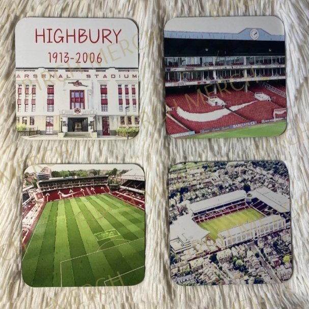 BirchMerch2023's tweet photo. 20 years ago #Arsenal beat Southampton 2-0 at #Highbury. It was 25th league game of the unbeaten season. #Henry scored his 100th Premiership goal as we went five points clear at the top of the table.
It's a great occasion to unveil our brand new set of vintage coasters! 
#AFC https://t.co/dcqsW60vrY