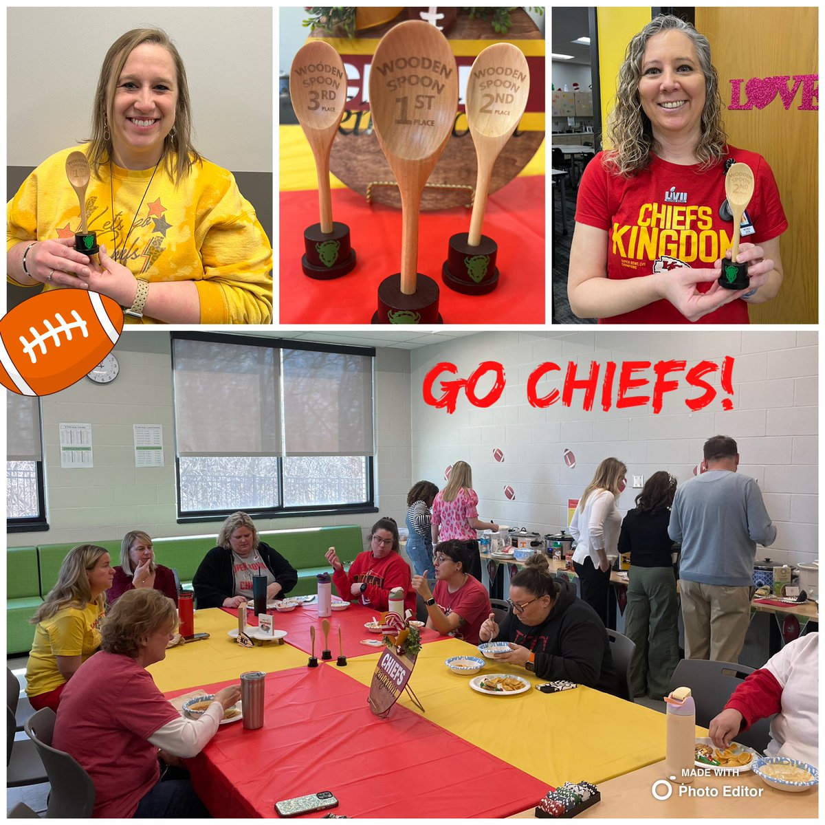 Staff enjoyed a Soup-er Bowl potluck - can’t wait for Sunday!  🏈💛❤️💛❤️