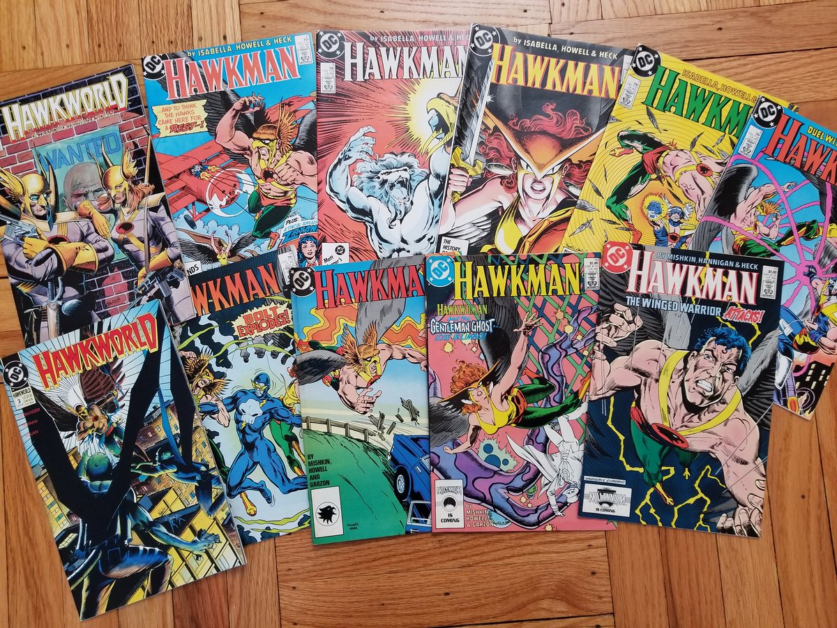 PAComicExaminer's tweet photo. Hawk Haul from this week. Particularly looking forward to the Hawkgirl vs Lionmane issue.
 #comics #comicbooks #NCBD #DCComics #80sComics #Hawkman #Hawkworld https://t.co/2VVPH7pckQ