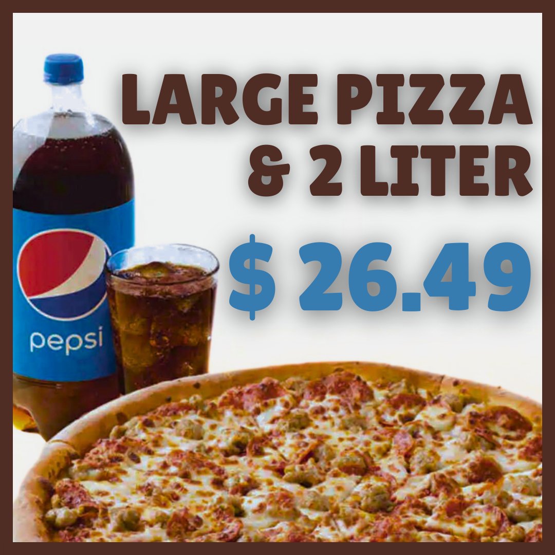 papajohnshawaii's tweet image. Sip, savor, and slice! Dive into our unique offer – a Large 2-Topping Pizza and a 2-Liter drink for just $26.49. It&apos;s a taste adventure with a refreshing twist! #hotdays #pizzagoals
