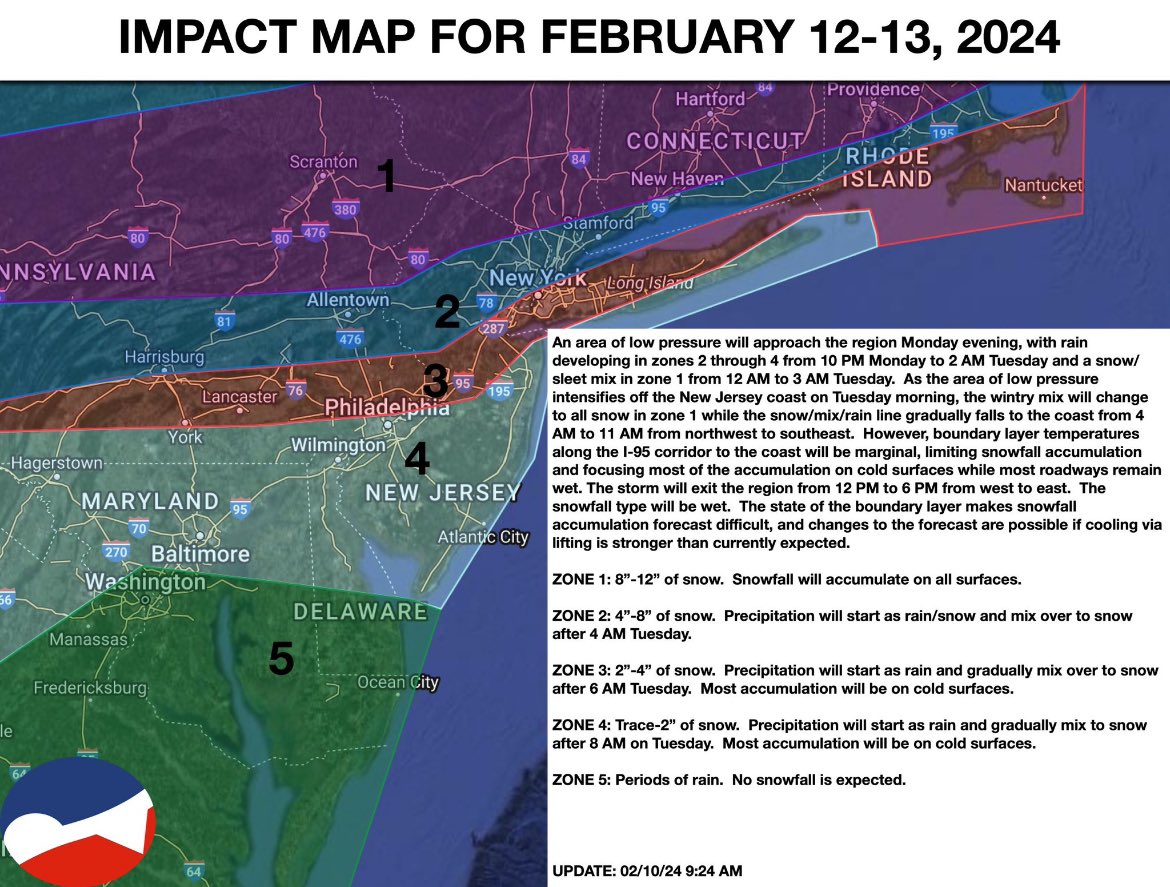 No changes to the going forecast after 12Z Data.