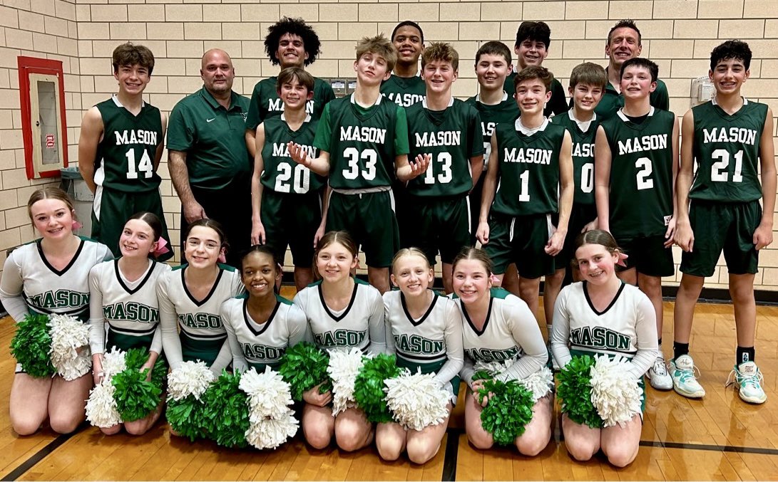What a day to be a Mason Comet! 5 basketball games in one day- 4 <a href="/gmcsports/">GMC Sports</a> finals where all 4 Mason teams played well and our Boys 7th grade team WON the championship 🏆then headed over to MHS to celebrate an incredible career for Coach Matula AND a varsity win!! 🥇 🏀 💫