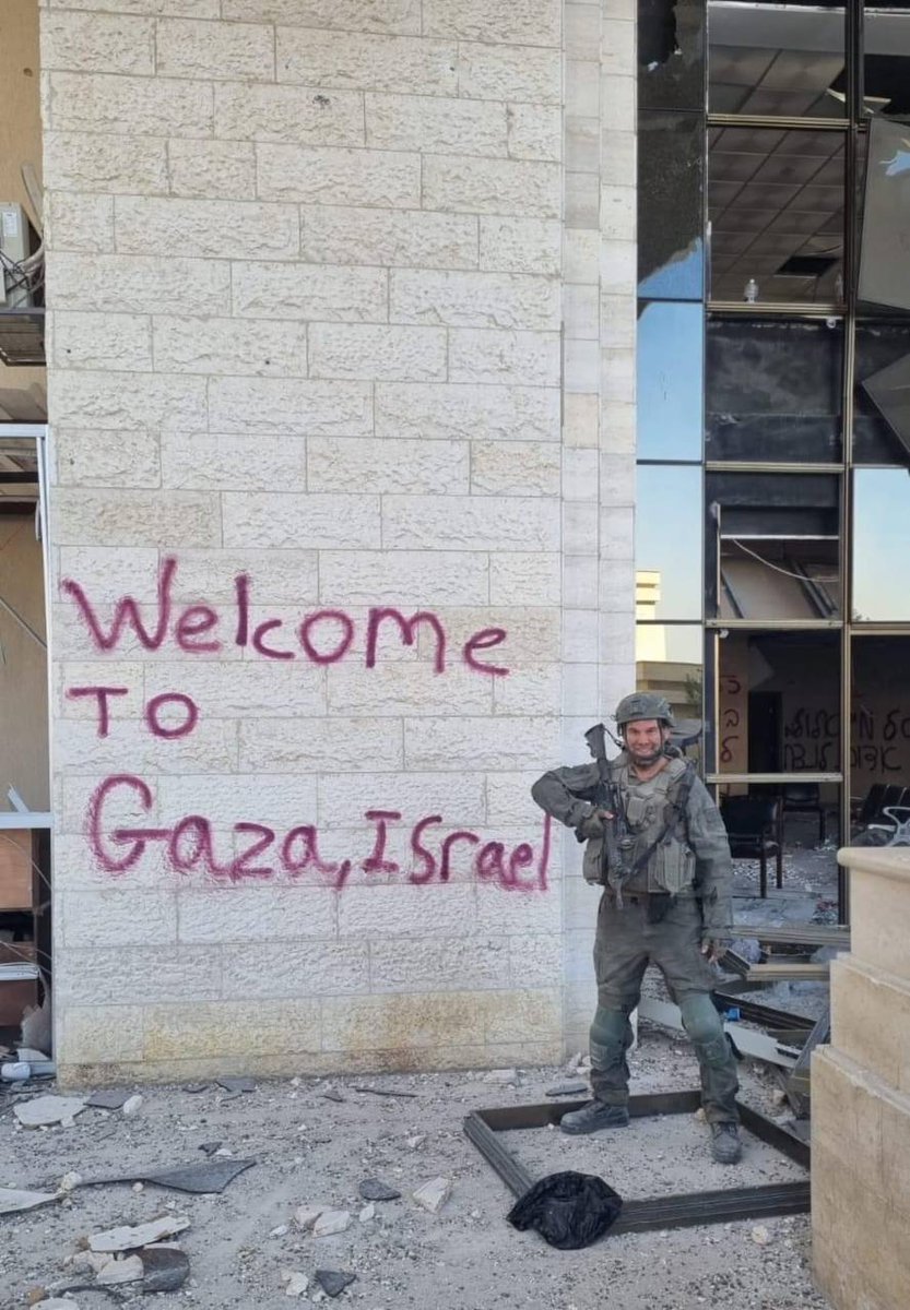 Israel officially: of course we're not breaking international laws and we're definitely not gonna occupy Gaza permanently.

Israel unofficially: