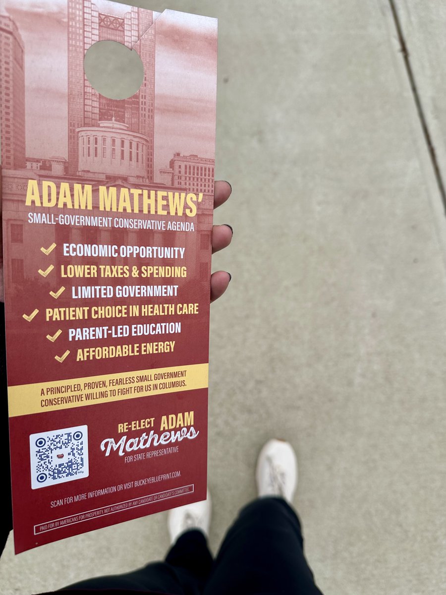 Back in Warren County for @AFPOhio’s Day of Action! ✊🏻🚪🇺🇸

Happy to be talking with voters about #BuckeyeBlueprint endorsed candidate @MathewsforOhio. 

Rep. Mathews has demonstrated extraordinary leadership at the Statehouse. Looking forward to seeing him get re-elected!