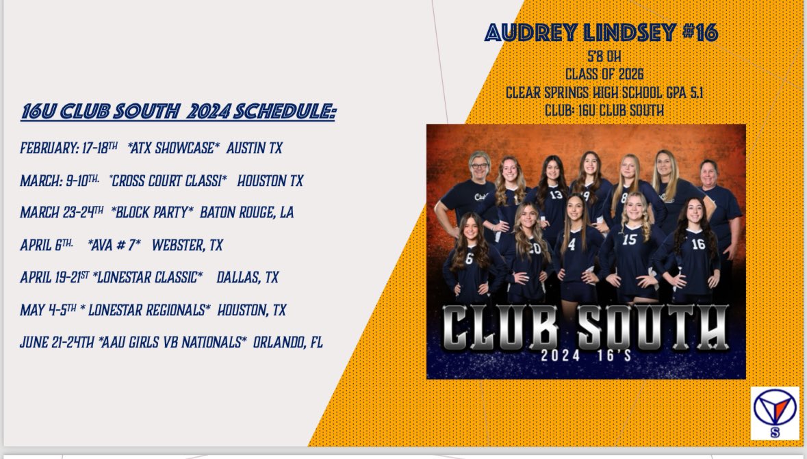 LindseyAud638's tweet photo. Seasons here
#volleyball #clubseason #seasonstarting #classof2026 #clubvolleyball #texasvolleyball #16’s #recruitment https://t.co/vkV4wyery8