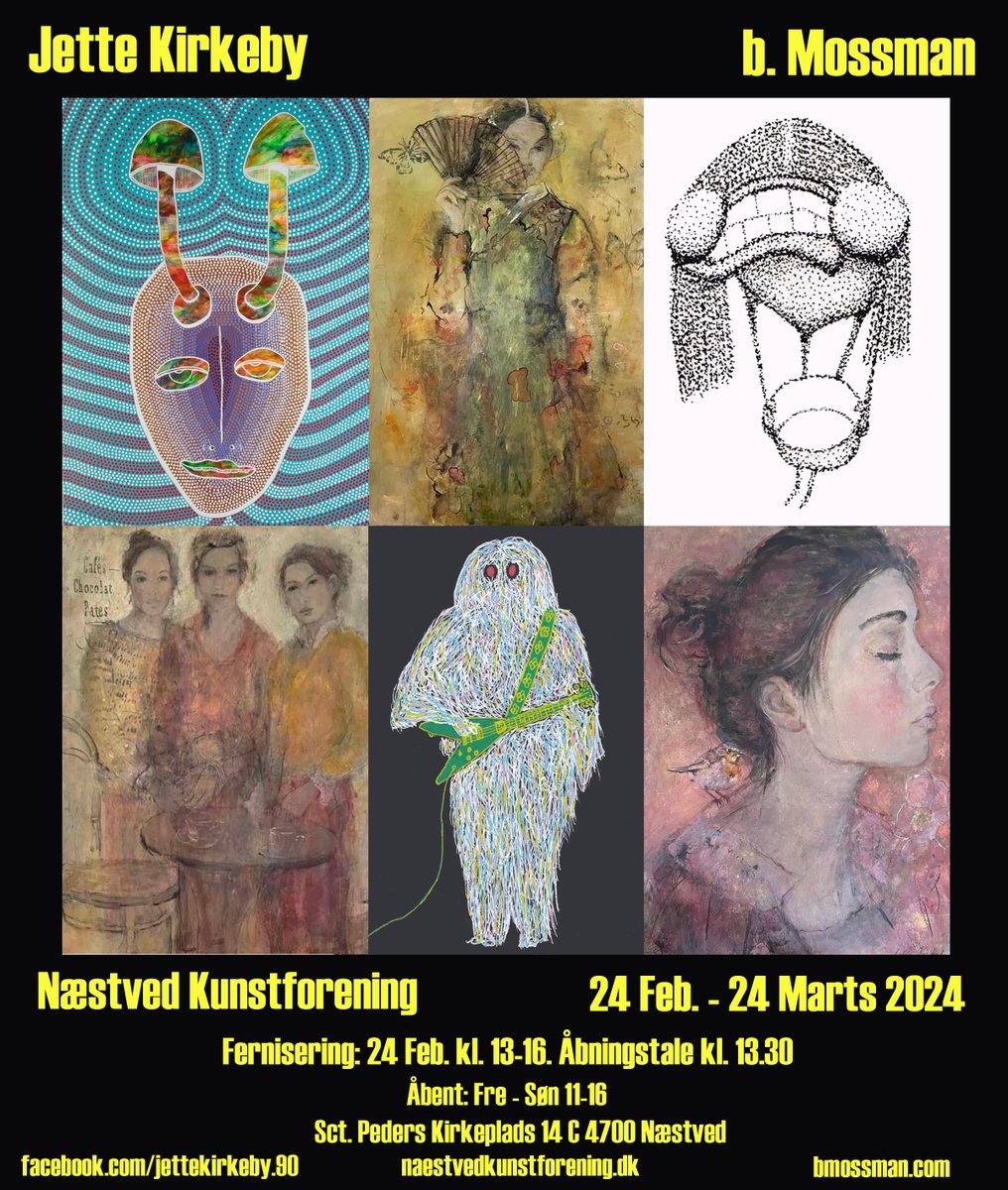 facebook.com/jettekirkeby.90 bmossman.com naestvedkunstforening.dk #bmossman #bradmossman #jettekirkeby #næstved #næstvedkunstforening #denmark #danishart #artopening #art #painting #drawing #acrylic #artexhibition #galleryopening #galleryexhibition