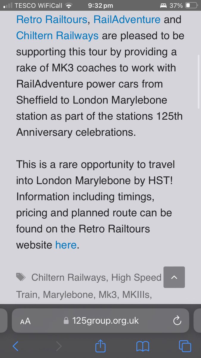 Noooooooo not another railtour by the team at the @125Group even tho is not by them is by @retrorailtours but the big sad news it on a school day for me