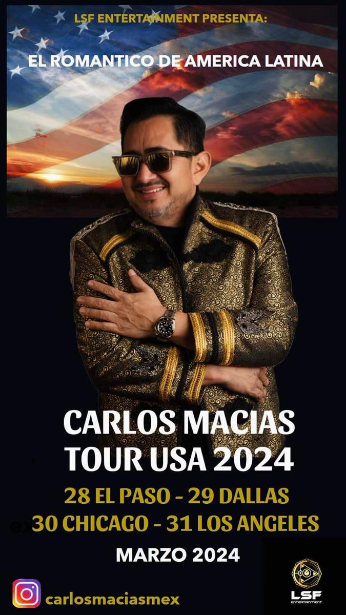 CMFansDivinaTu's tweet photo. Carlos Macías @carlosmaciasmex #TourUSA #ElPaso #DallasTX #Chicago #LosAngeles #LaRutaDelCartero https://t.co/2ZEhCO7Xdg