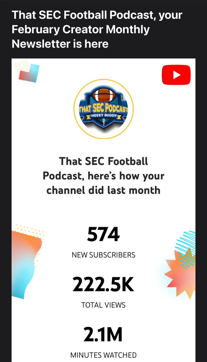 thatSECpodcast's tweet photo. We are very appreciative for all the support from our growing YouTube community. 

The climb continues! https://t.co/anszaAN1ZN
