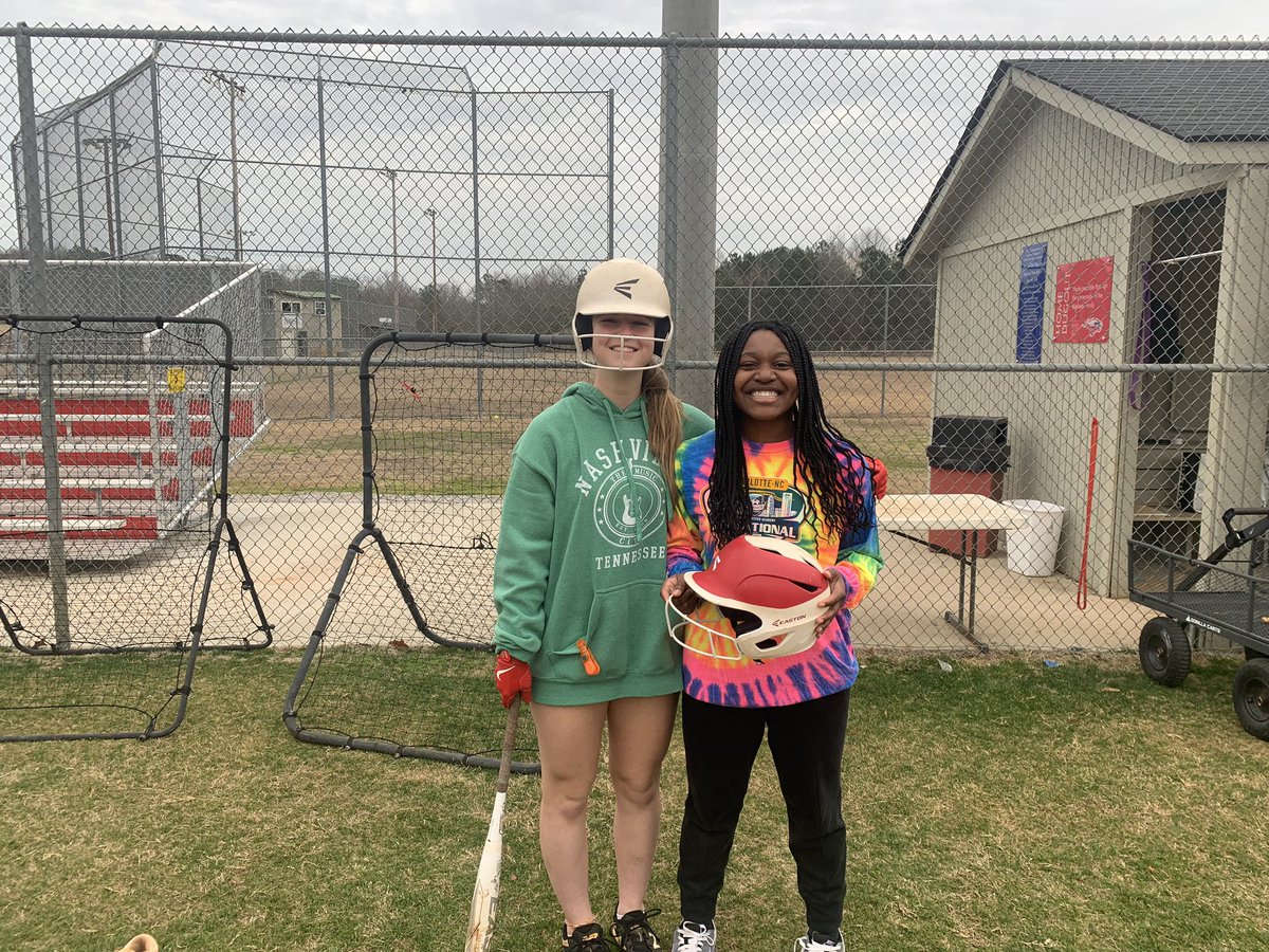 Thanks <a href="/maxine_palisin/">Maxine Palisin</a>  &amp; <a href="/loganrivers25/">Logan Rivers</a> for stopping by the softball field on your day off. Accepted the challenge and stepped to the plate to take a few swings during BP. 🥎⚽️💪 No fear!
<a href="/HammondWSoccer/">Hammond Women's Soccer</a>  Good luck this season.
