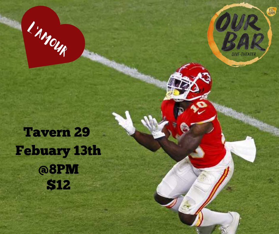 what if…this Tuesday…after the Super Bowl…you caught some feelings?!?!
at <a href="/tavern29/">Tavern29</a> !!!

come see where your love life takes you when there’s no sportsball to obsess over for a while on February 13th at Our Bar: “L’AMOUR” at 8 pm!

ubmeevents.com/event/bdbac05a…