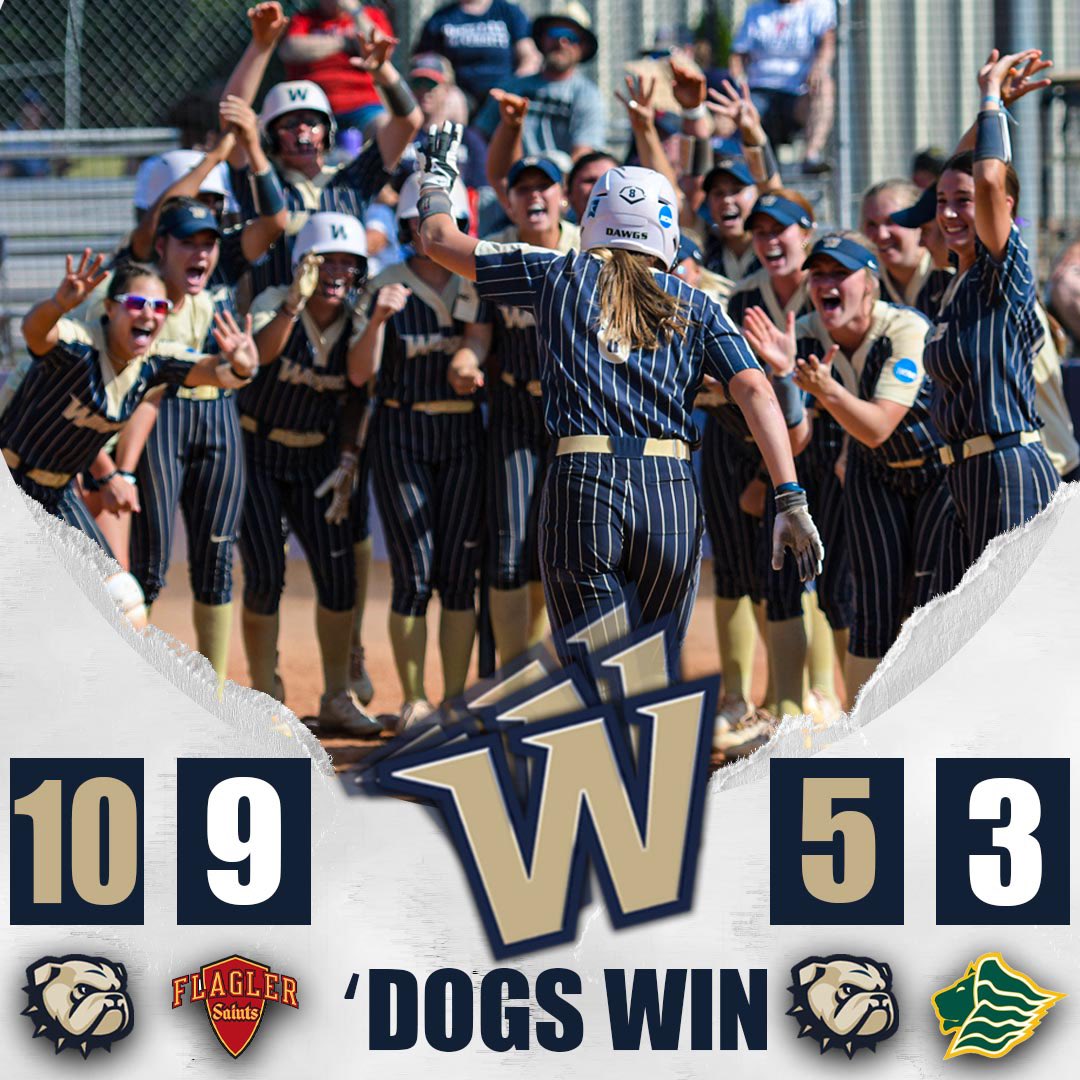 Wingate Bulldogs (@wu_bulldogs) on Twitter photo 2️⃣ more dubs for the ‘Dogs!!
#17 <a href="/WingateSoftball/">Wingate Softball</a> closes out a perfect 6-0 week & 4-0 weekend by taking down Flagler in 10 innings, then knocking off #18 Saint Leo for the 2nd straight day!
Brooks homered in each game, driving in 5!
#OneDog 2️⃣ more dubs for the ‘Dogs!!
#17 <a href="/WingateSoftball/">Wingate Softball</a> closes out a perfect 6-0 week & 4-0 weekend by taking down Flagler in 10 innings, then knocking off #18 Saint Leo for the 2nd straight day!
Brooks homered in each game, driving in 5!
#OneDog
