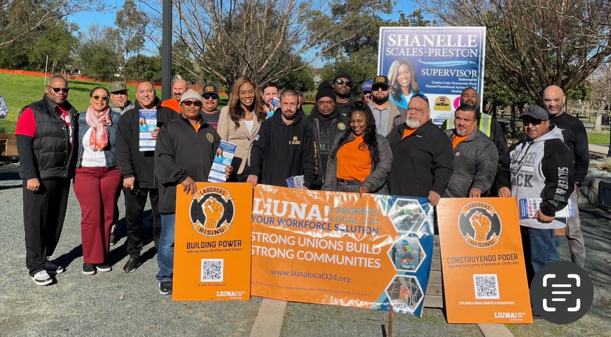 LiUNA324's tweet photo. Laborers Rising for 
Shanelle Scales-Preston for Contra Costa County Supervisor. 

After and early morning Membership Orientation Session -  we painted the City of Hercules-Orange
#liunapsw
#liunabuildsamerica
#local324
#InTheKnow
#LIUNA
#LaborersRising
#LIUNABuildsTheCommunity https://t.co/EMAdRpAvVx