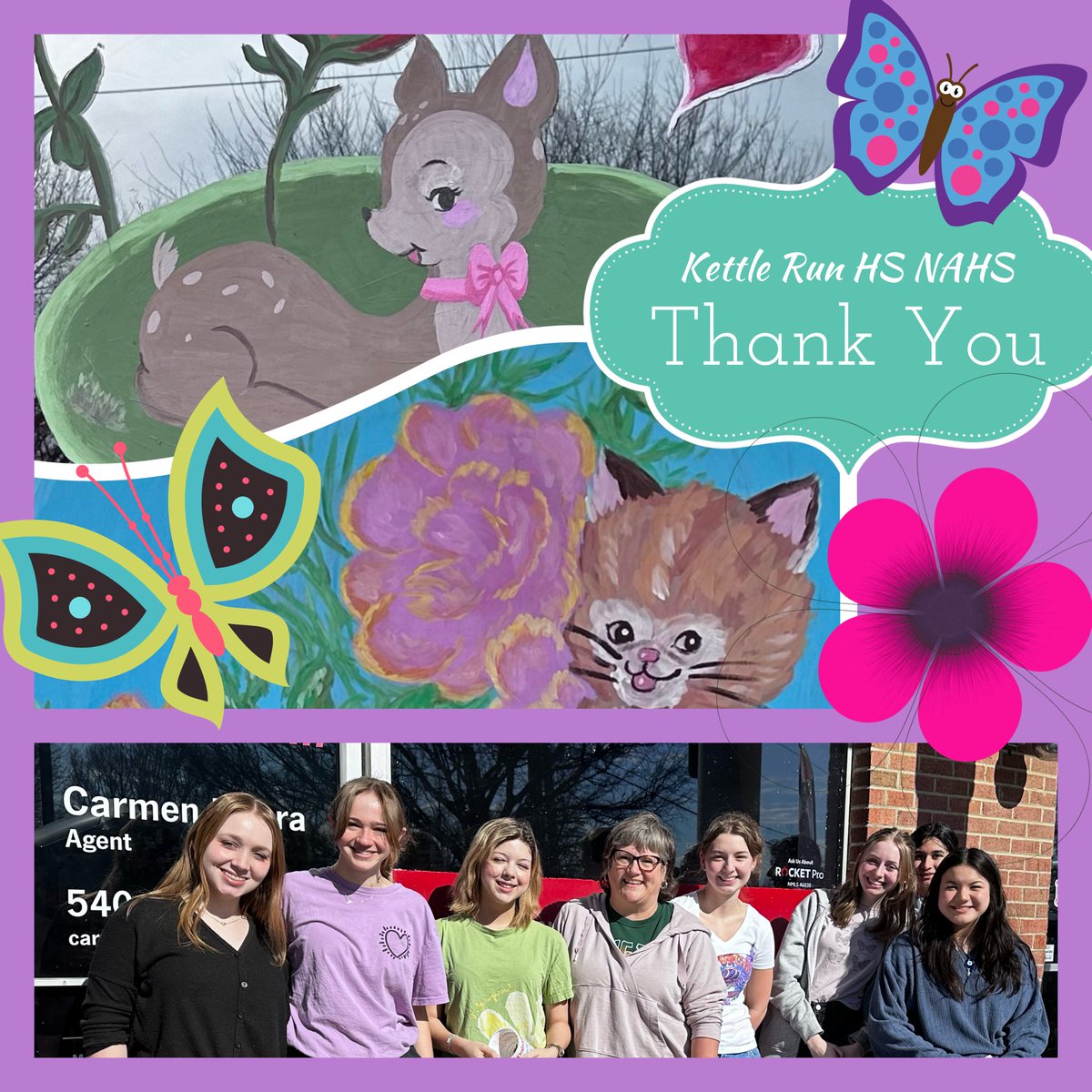 Thank you to our Talented and Imaginative Kettle Run High School’s National Art Honor Society Students and Ms. Burke for sharing their talent with our community🖼️🎨🖌️!!
I always love seeing their original creations for each season!!
#WindowArt #KRHS #fcps1news #supportourstudents