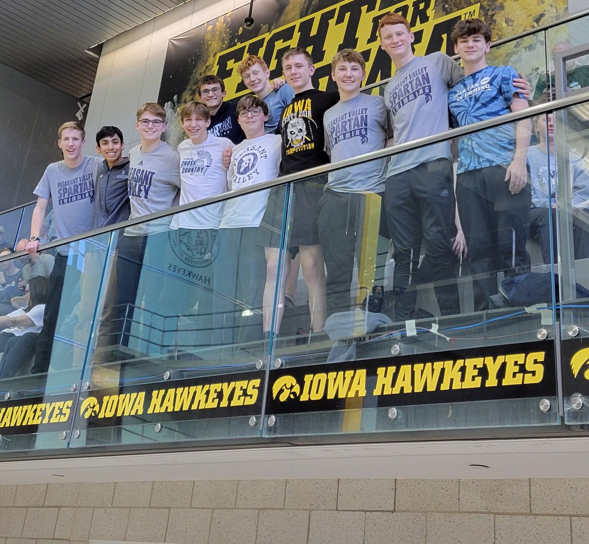 PVSpartanPride's tweet photo. A BIG hearty shoutout to Spartan Nation for making the trip to State Swim to cheer on the Spartans!💙💙 #SpartanNation https://t.co/T94gLUtKqJ