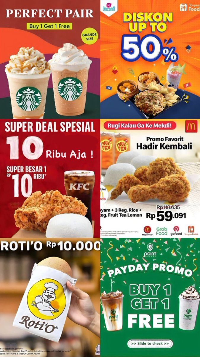 heyooelii's tweet photo. PROMO JAJAN MAKANAN &amp; MINUMAN SPECIAL 11-15 FEBRUARI !!!🔥

GA ADA DUIT ? GAJIAN MASIH LAMA😭 , MENDING PAKAI PROMO INI BIKIN IRIT BUDGET PENGELUARAN KALIAN💚🦄

— A THREAD https://t.co/57sUCsvw8G