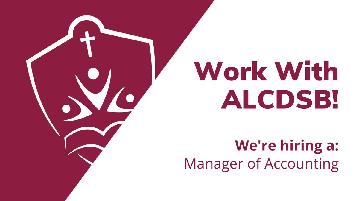 The ALCDSB is #hiring a Manager of Accounting. This permanent full-time position closes on Tues., Feb. 13, 2024, at 4:00 p.m. Details: alcdsb.on.ca/Careers/Lists/… #ChooseALCDSB