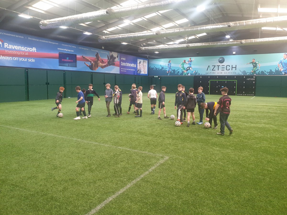 A long Saturday started early at <a href="/AztechSoccer/">Aztech Soccer Guernsey</a> where the boys played lots of great games. #hcjsfootballtour