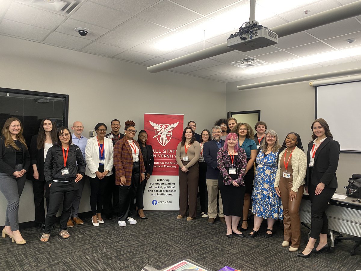 We are always happy to host the Student Discussion Colloquium.  Students and faculty from BSU, as well as, students from other around the US came together to further their understanding of market, political, and social processes and institutions.

#studentsuccess  #ballstate
