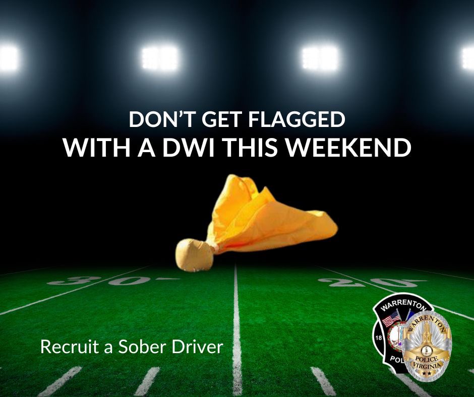Reminder:: Super Bowl fans spread the word,  Score a sober ride home! The Warrenton Police Department wants you to make a game plan for a safe and sober ride home! #SuperBowlSunday