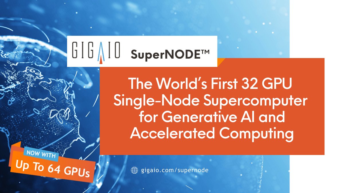 giga_io's tweet image. #GigaIO is breaking barriers in GPU scaling! The GigaIO SuperDuperNODE is redefining high performance computing with a staggering 64 GPUs. Dive into the future of scalable GPU solutions. bit.ly/47SpdlN #GPUScaling #HPCInnovation