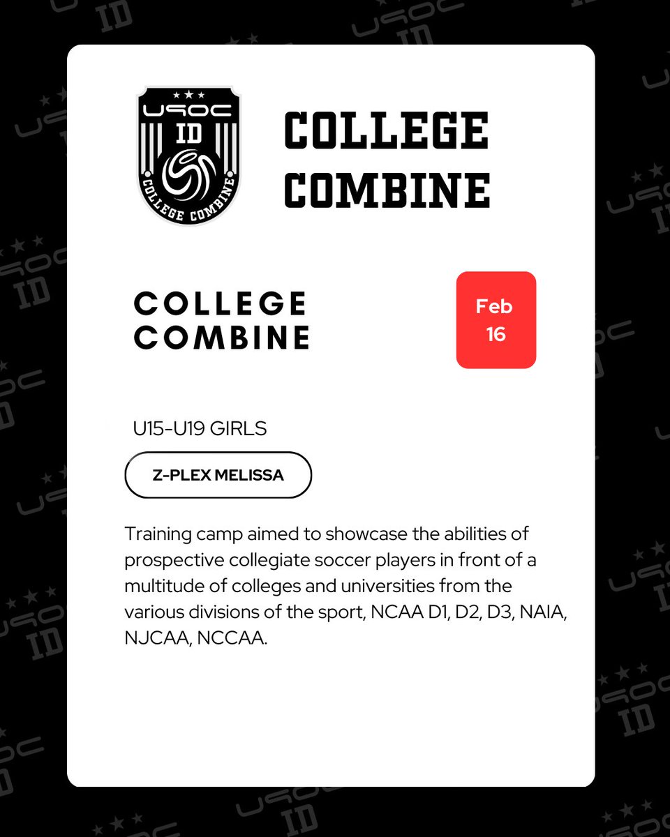 TexasStateCup's tweet photo. ⚽ Gear up for the U90C ID College Combine event on Feb 16th at Z-Plex, Melissa, TX! Unleash your potential in front of top college scouts. Ready to shine? 🌟

Click to register now! ➡️ https://t.co/qk76797DzT

#U90IDCollegeCombine #GetRecruited #Playu90C  #U90CID https://t.co/3K3Nl3aVve