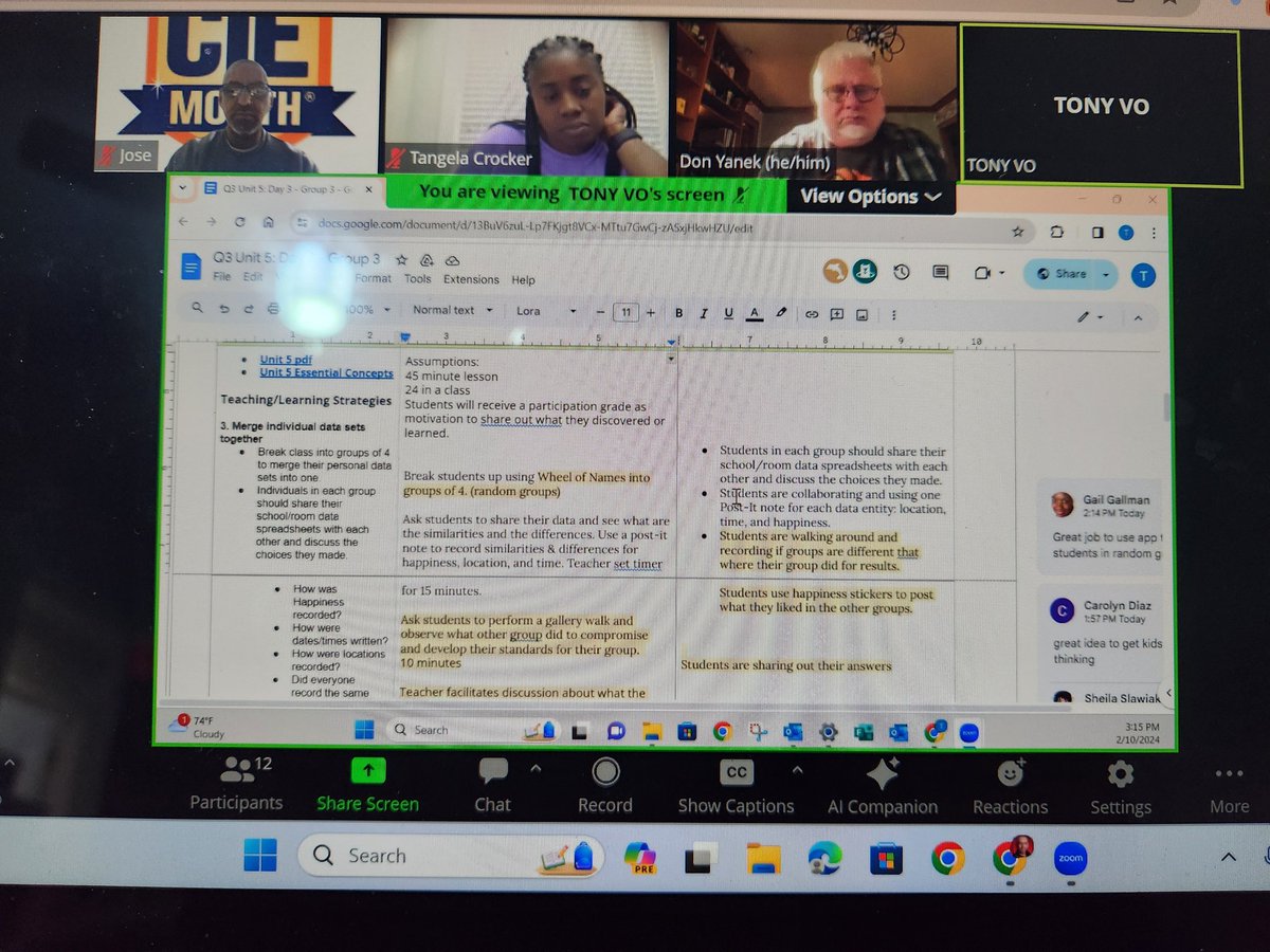 JoseLSilvaSmith's tweet image. Amazing productive Saturday planning @ExploringCS Unit 5: Computing & Data Analysis. This unit is so interesting & relevant. The lesson presentations were great! Good job everyone! Thank u Don & Tangela for leading today's PD session! You're awesome!โค๏ธ๐๐#TISDProud #ExploringCS