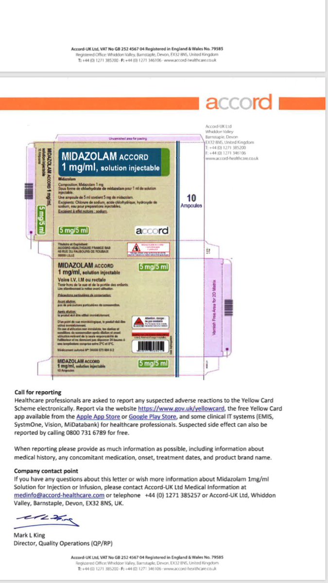 ng16322's tweet photo. @CKellyUAP #midazolam Correct @CKellyUAP The NHS used guideline NG163 &amp; used imported midazolam from France but had no market authorisation to 'treat' agitation with it but did so anyway = euthanasia. #NG163 #CrimesAgainstHumanity #BorisJohnson https://t.co/IhDhd8Vjcl