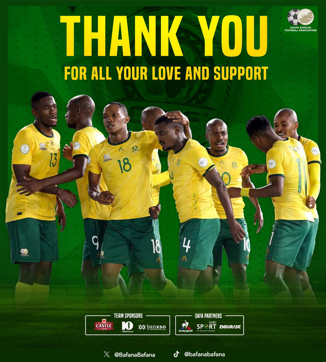 Thank you Mzanzi 🇿🇦 for your unwavering support and loyalty. Our AFCON 2023 journey comes to an end having finished in third position #TotalEnergiesAFCON2023 #AFCON2023 #BafanaPride