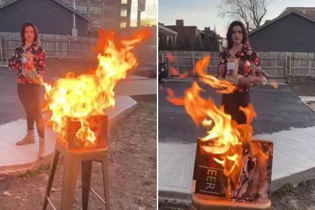 Loving how completely lesbionic Valentina Gomez is looking using a little flame thrower after committing petty theft of library books. Just needed actual doc martens to complete the look.