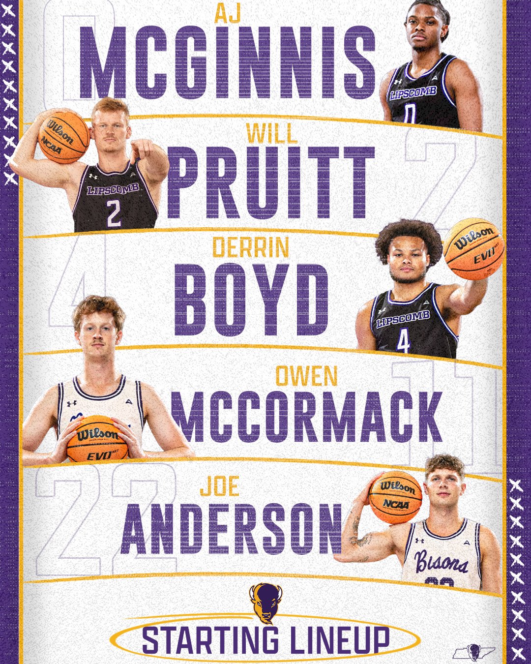 Lipscomb Men's Basketball on X: Our starters #IntoTheStorm ⛈️