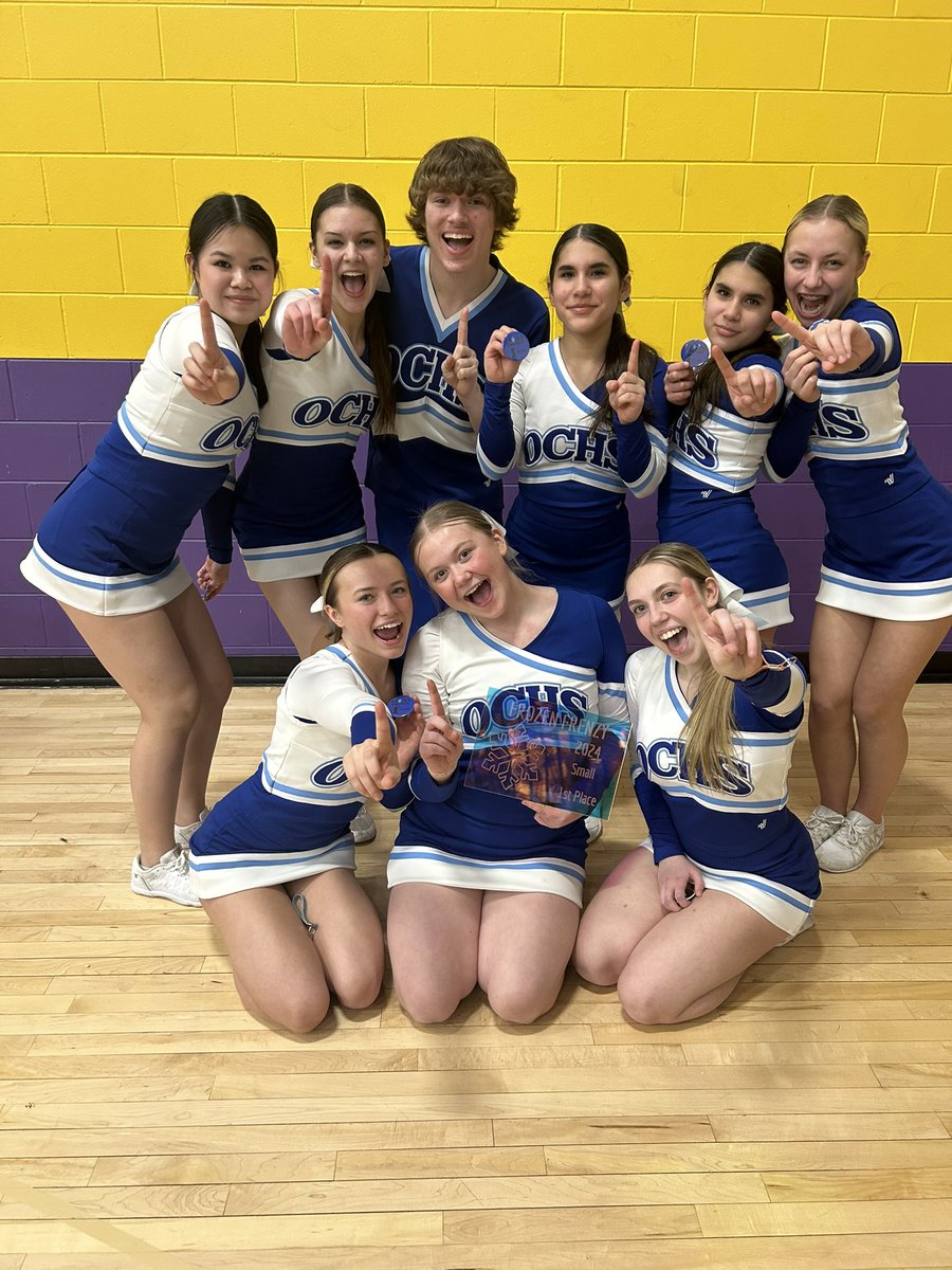 cheer_oc's tweet photo. FINALLY.. 1st place at the Frozen Frenzy! 🥇 And our cheer mom, Amy took 2nd place in the cheer off! Catch us at Prelims next Saturday at Hartford Union High School! #MovinOnUp #YesWeCan #WeNotMe #OCCForLife #GoingForTheThreepeat https://t.co/gb5vOy0aGx