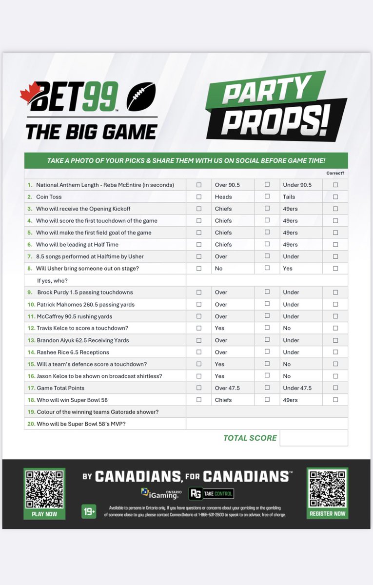 BET99ON's tweet image. THE BIG GAME BET99 PARTY PROPS 🤩

Take a photo of your picks and share them on social before game time using #PartyProps99 🏈