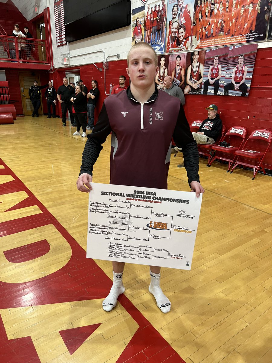 wrestling_rbhs's tweet photo. Sectional Champion and 100 career match winner…Ty Carter!!!  #redbud132 @TheBUDAthletics https://t.co/Rb37dOequI