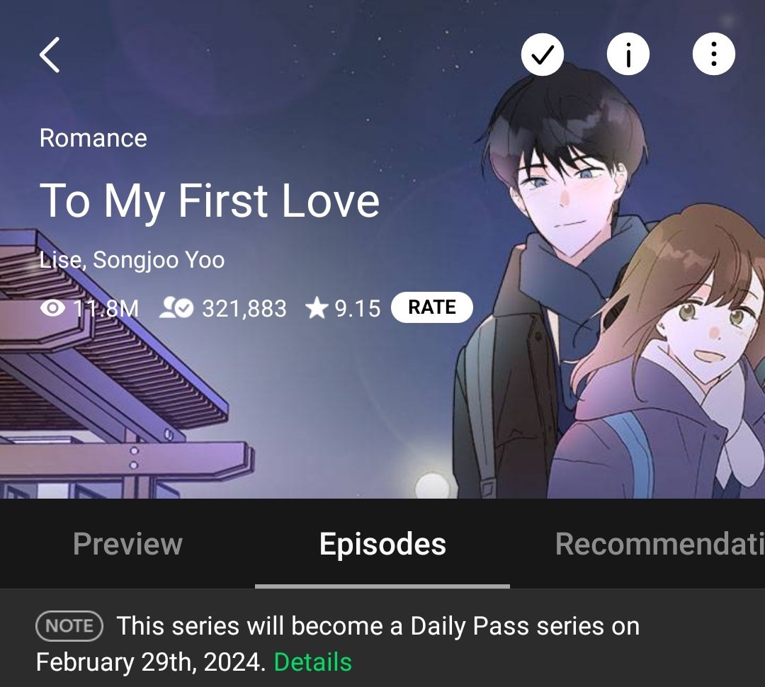 February daily pass webtoons The RUNWAY Never-Ending Darling To My First Love