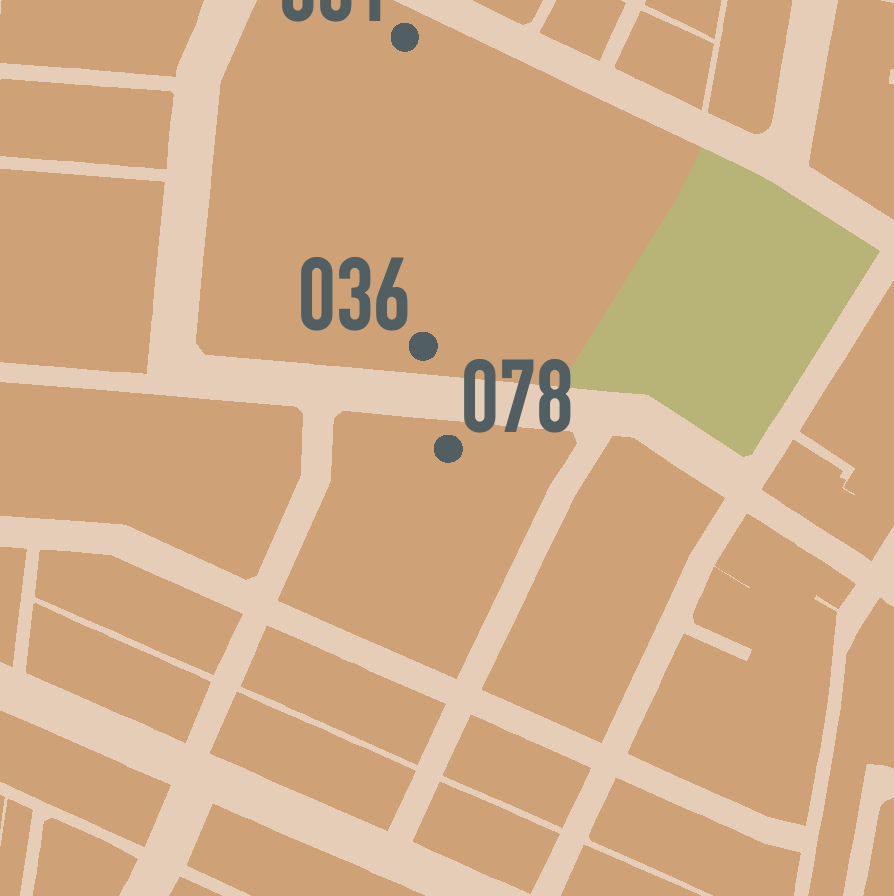 #078 of 105 The Pottery. Designed by Alexander and Lloyd Australia for the NSW Department of Housing, 1985. Belvoir Street, Riley Street, Goodlet Street and Wilton Street, Surry Hills.