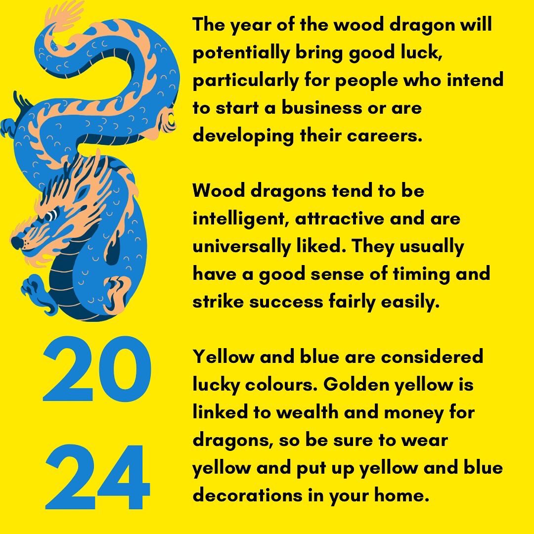 Wishing you all a very happy Chinese New Year or 新年快乐! 2024 marks the year of the Wood Dragon. What might this year have in store for uou? #ChineseNewYear #YearOfTheDragon