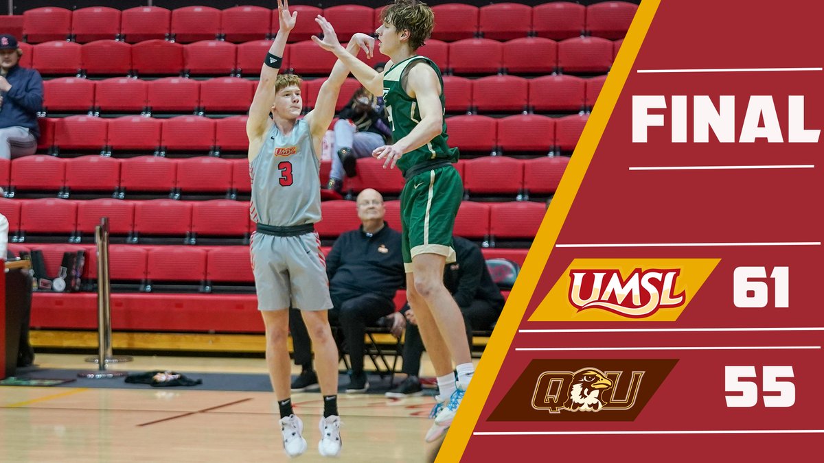 .@UMSLMBB knocks off Quincy for its 2nd straight win on Saturday. Matt Enright matched his season-high with 22 points and tied his career-high with 6 3-pointers #GLVCmbb #FeartheFork🔱#tritesup🔱